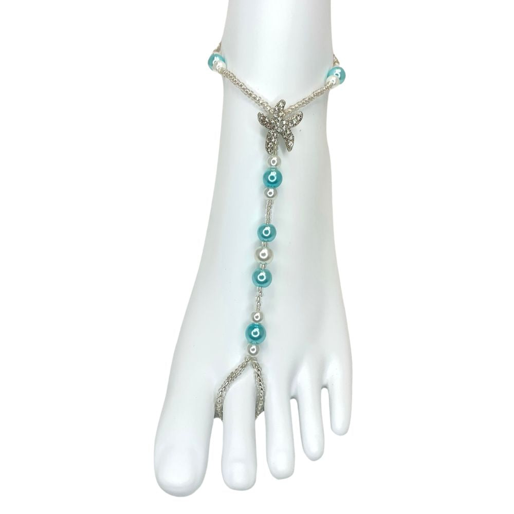 Barefoot Sandal Anklet: Rhinestone Starfish