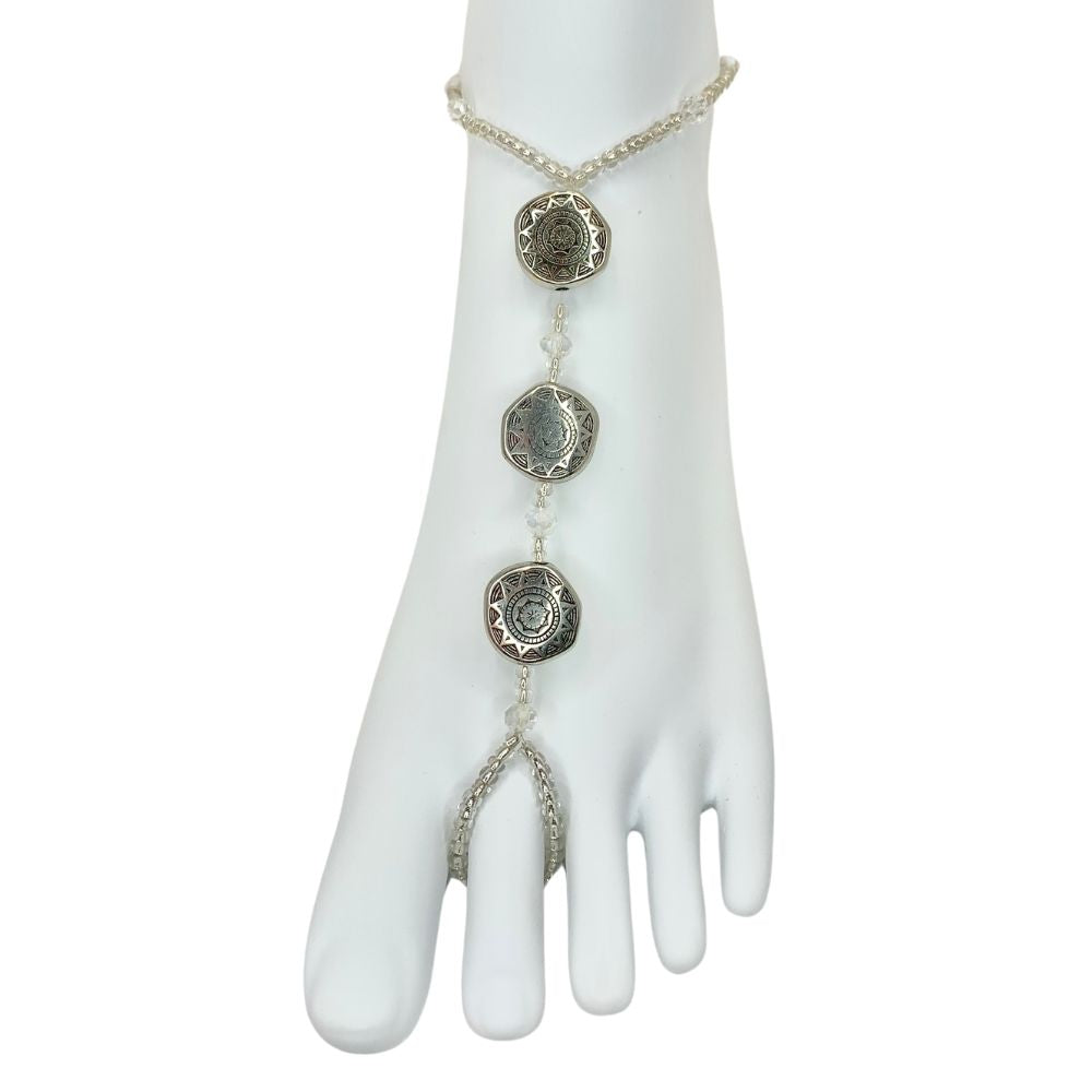 Barefoot Sandal Anklet: Aztec Sun Mandalla