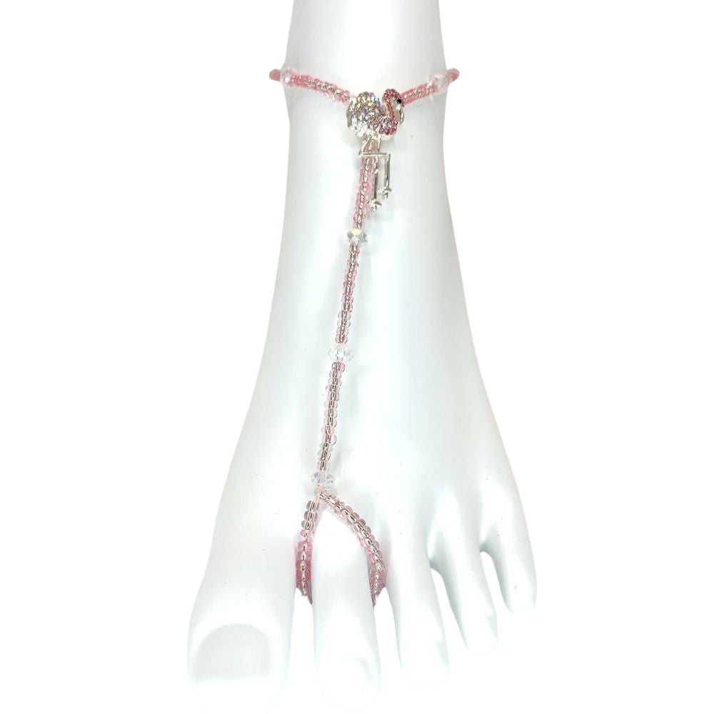Barefoot Sandal Anklet: Flamingo