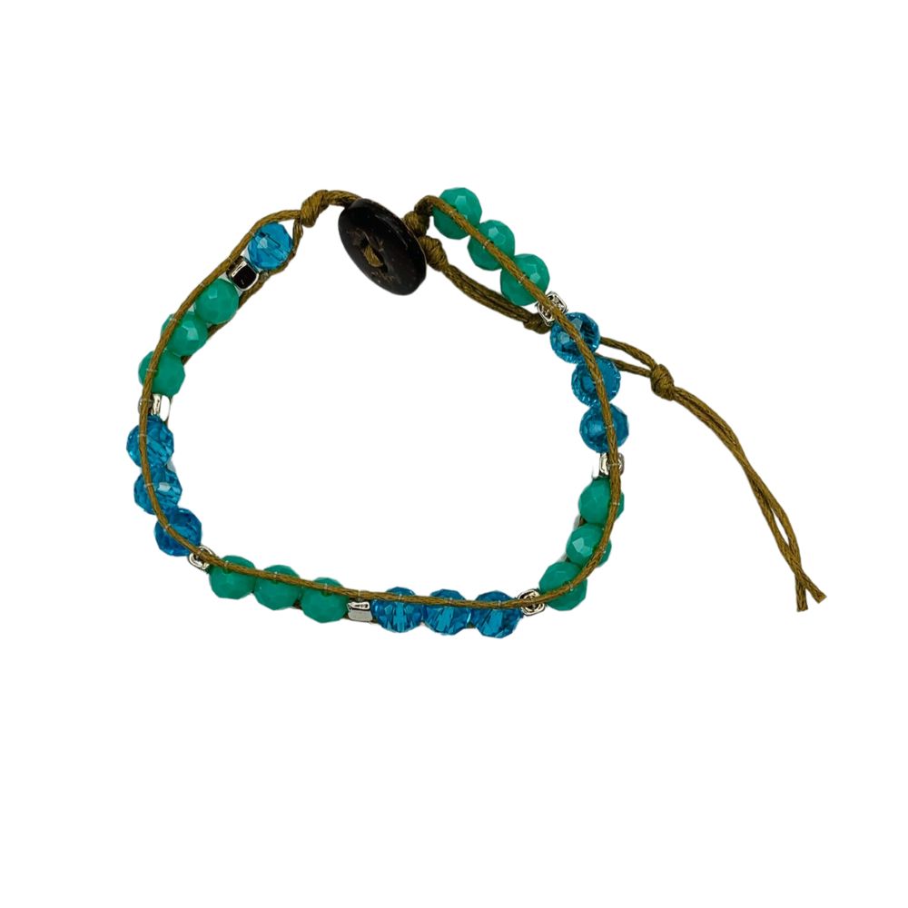 Jade and Blue Beaded Bracelet