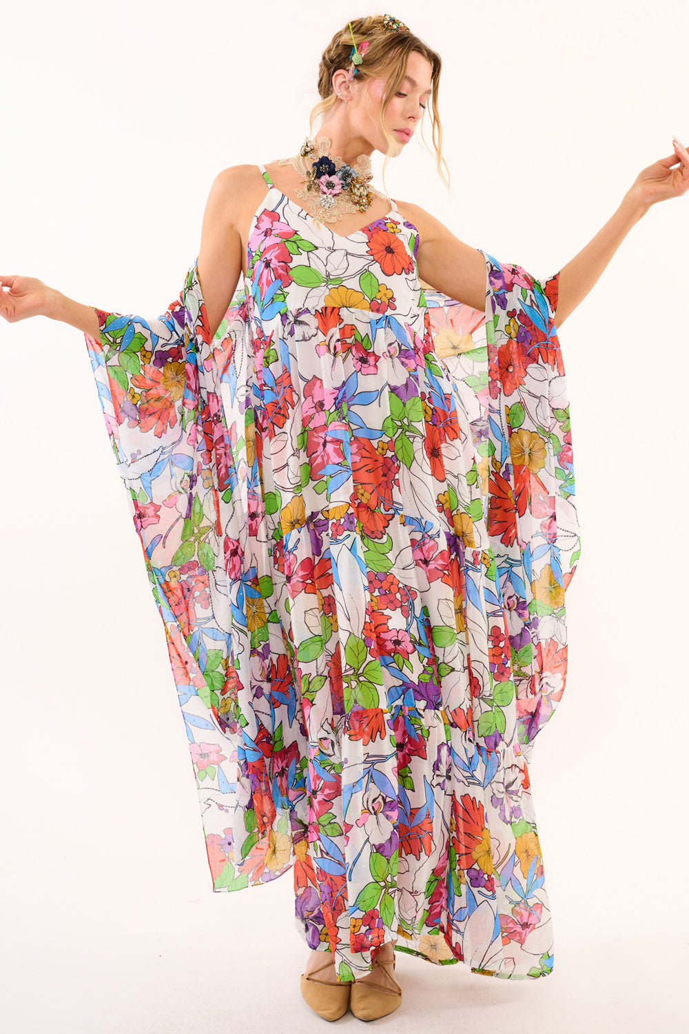 Virginia Embellished Floral Kimono