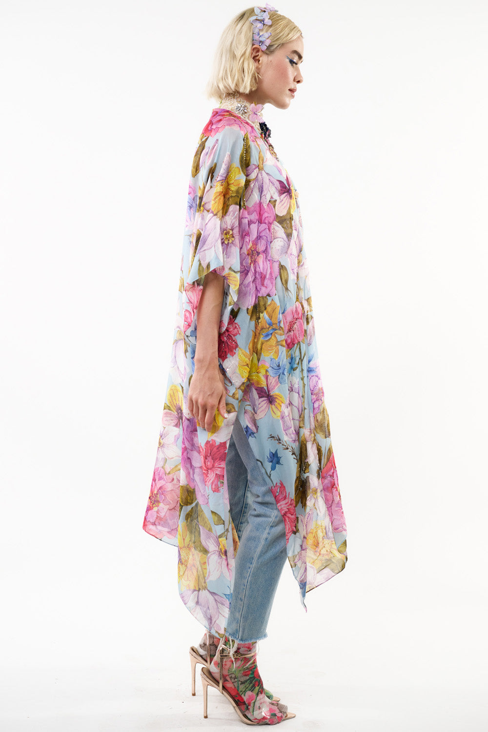 Roman Holiday Hand-Beaded Kimono