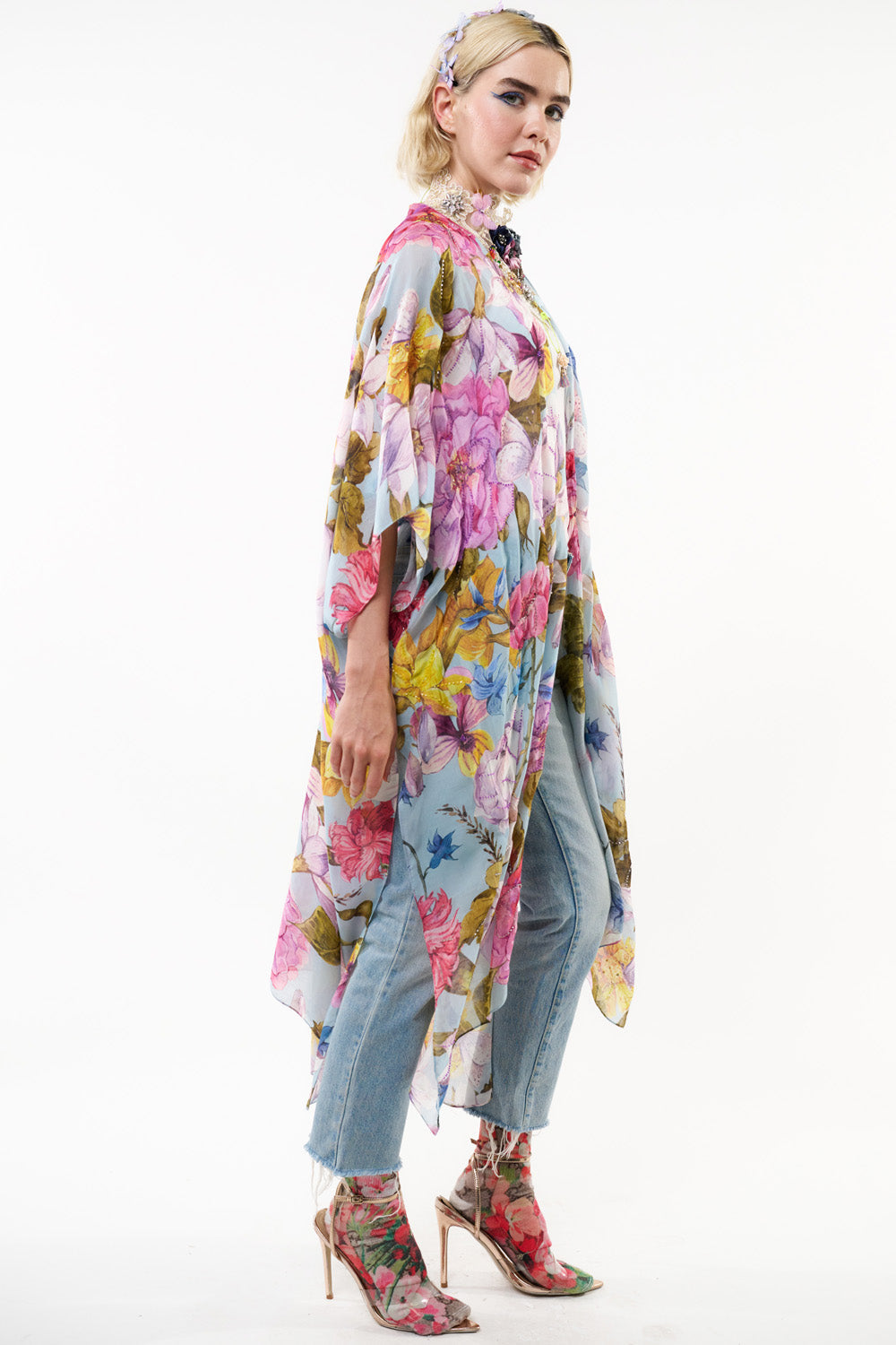 Roman Holiday Hand-Beaded Kimono