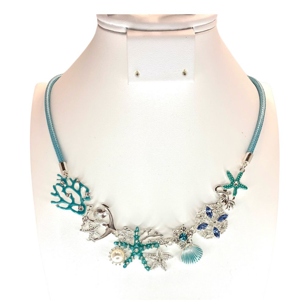 Sea Life Necklace - Sea Blue Starfish