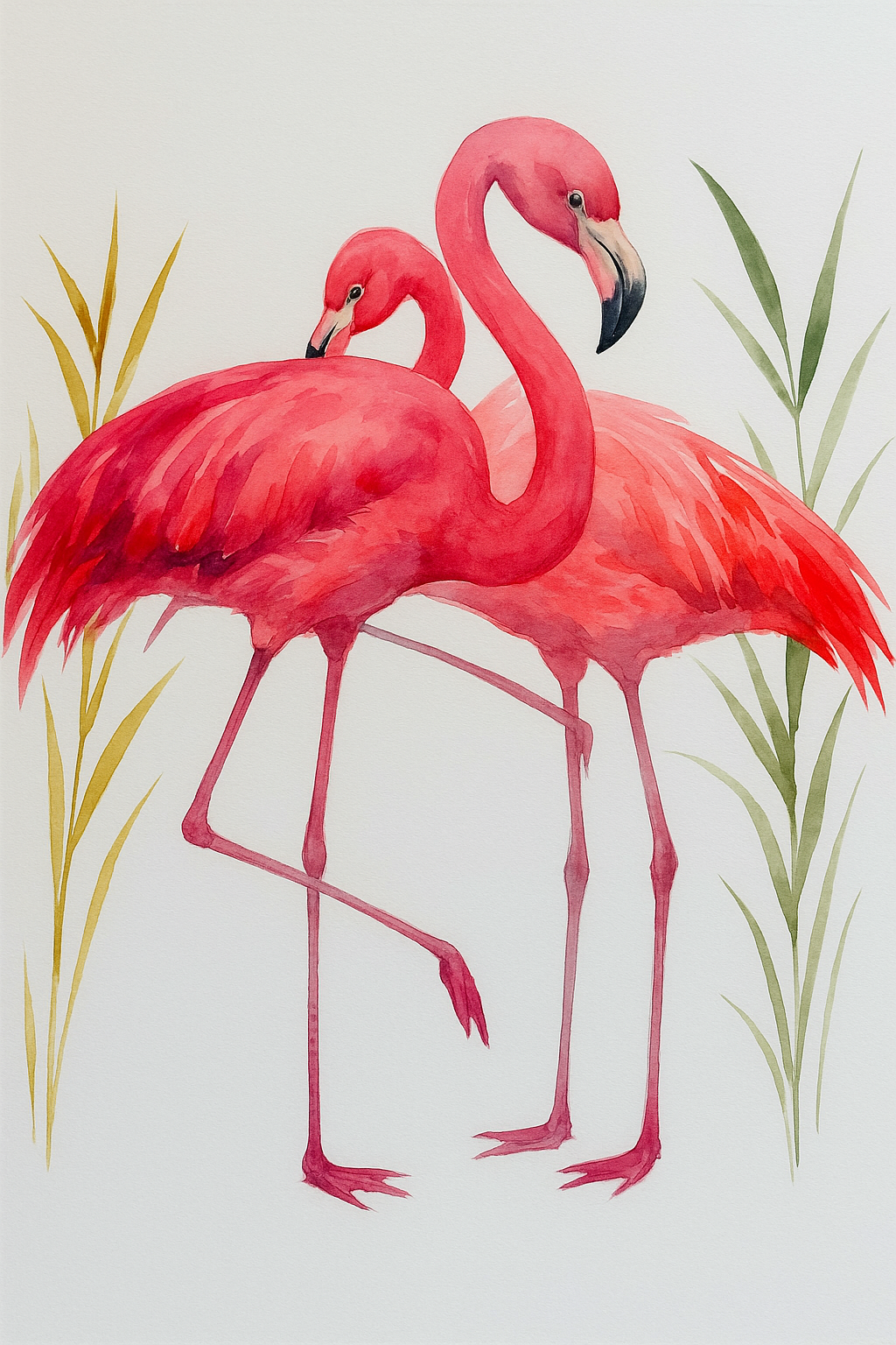 Double Pink Flamingo Print