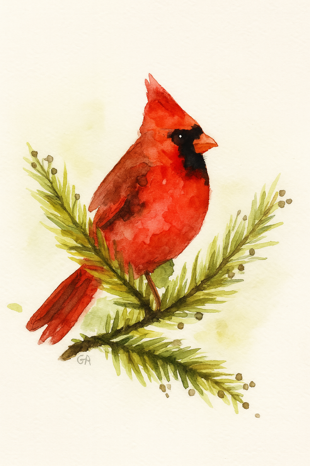 Christmas Red Cardinal Print