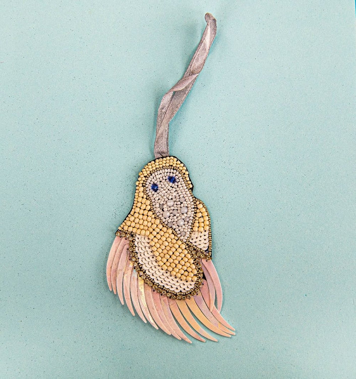 Beaded Ornament - Feathered Owl