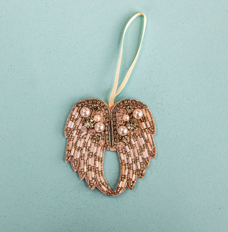 Beaded Ornament - Angel Wings