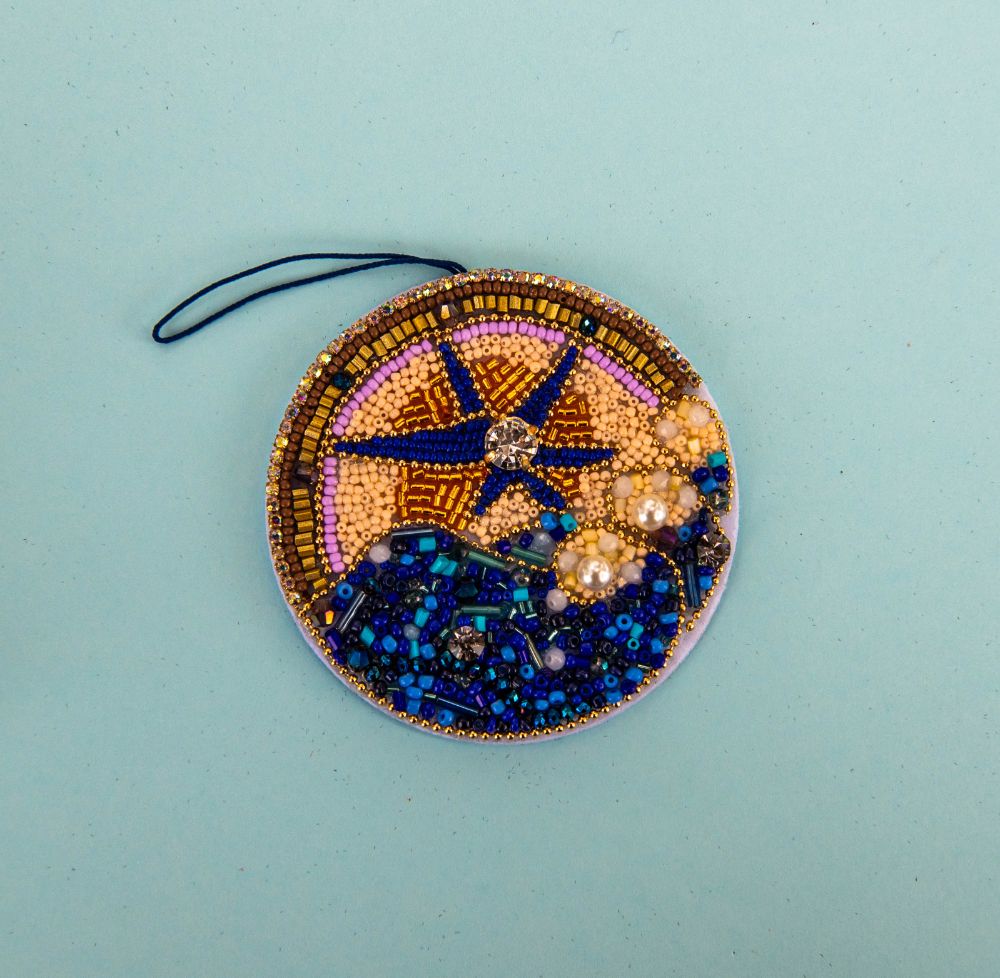 Beaded Ornament - Compass