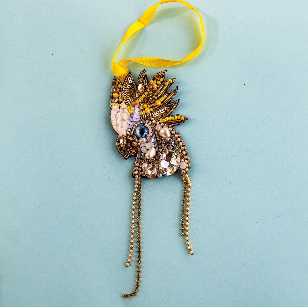 Beaded Ornament - Cockatoo