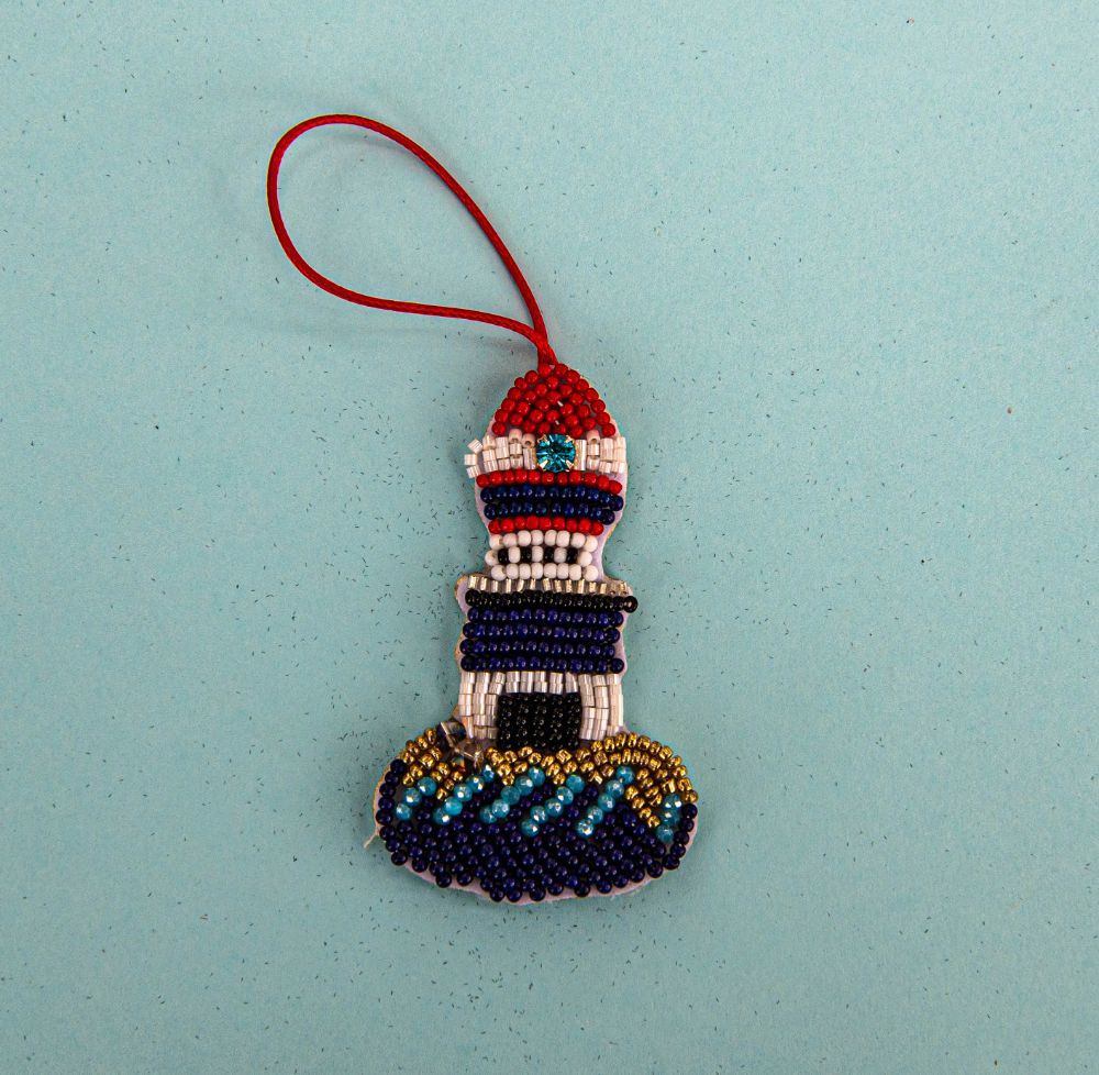 Beaded Ornament - Lighthouse