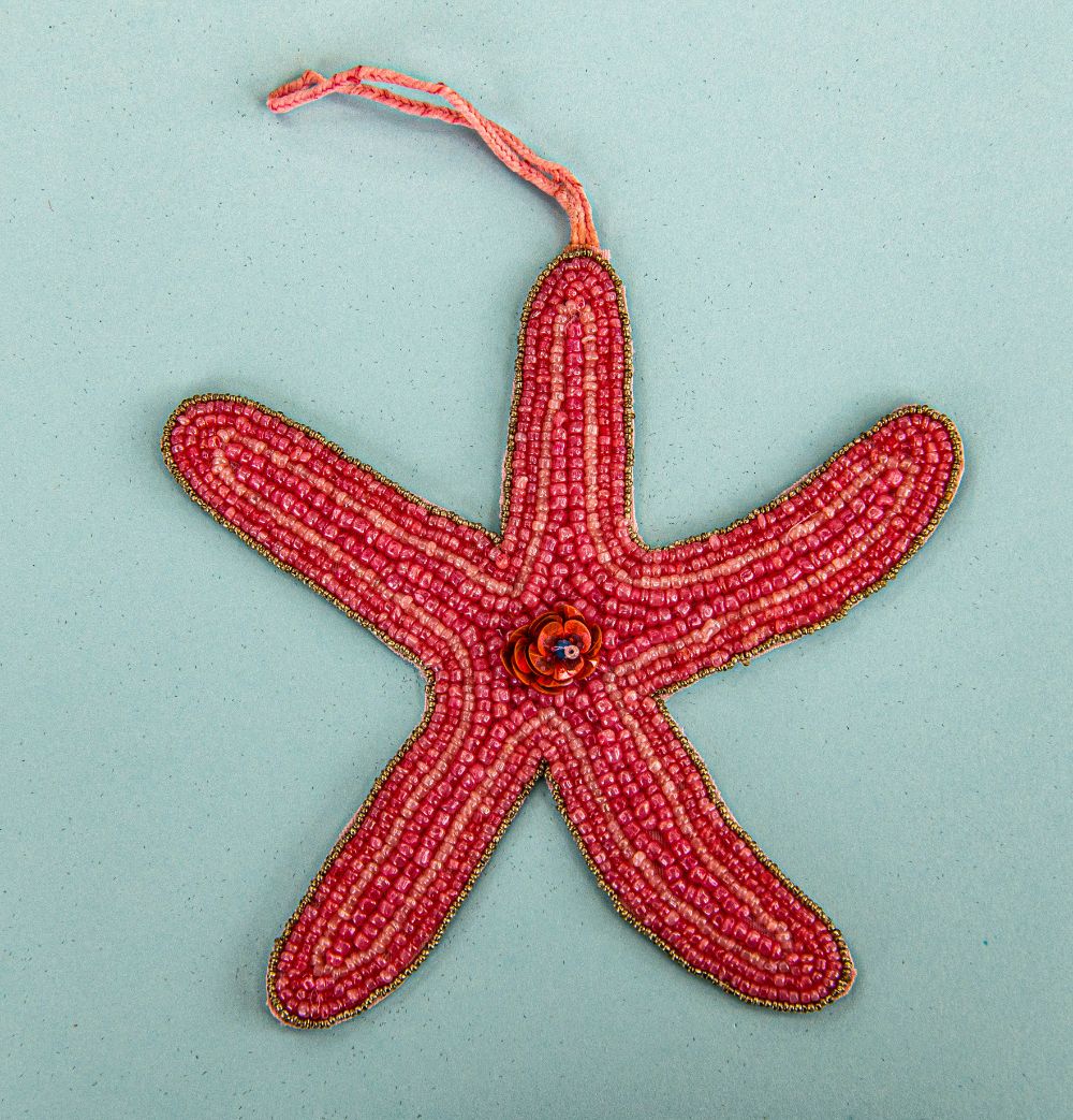Beaded Ornament - Pink Starfish