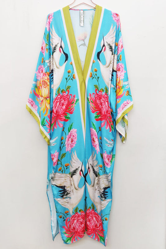 The Legend Of The Crane Maxi Kimono