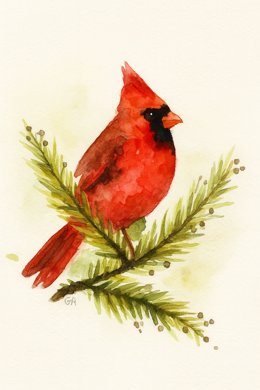 Christmas Red Cardinal Print
