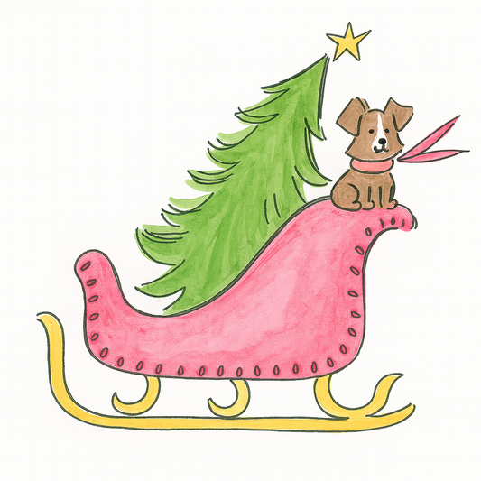 Christmas Pink Sleigh Print