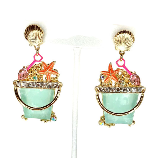 Sand Pail Dangle Post Earrings