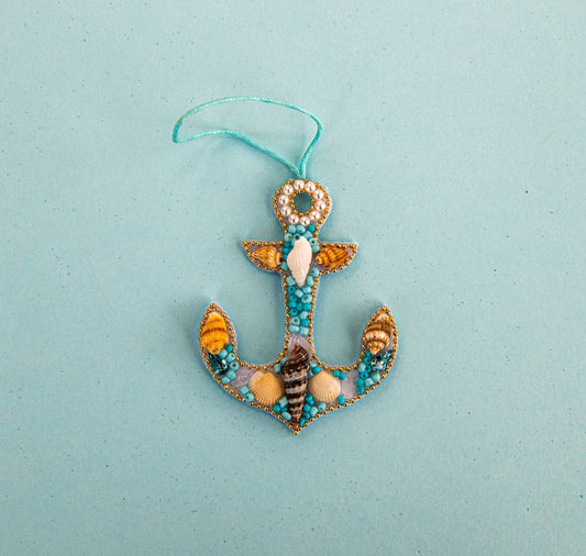 Beaded Ornament - Anchor