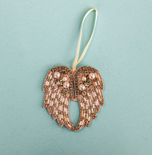 Beaded Ornament - Angel Wings