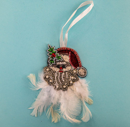 Beaded Ornament - Bearded Santa