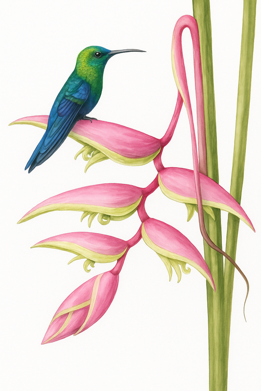 Bird on Flower Print