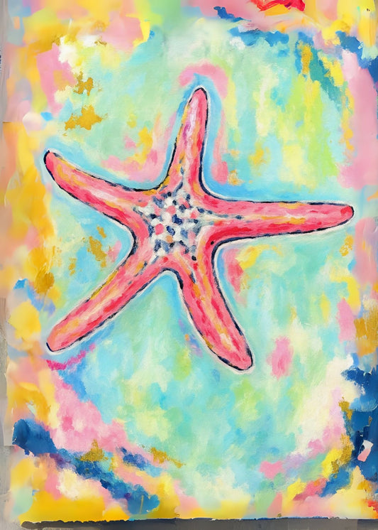 Bright Pink Starfish Print