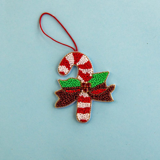 Beaded Ornament - Candycane