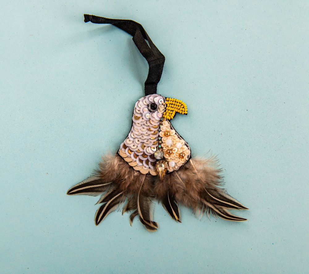 Beaded Ornament - Bald Eagle