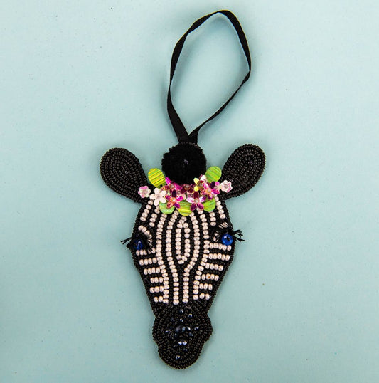 Beaded Ornament - Female Zebra