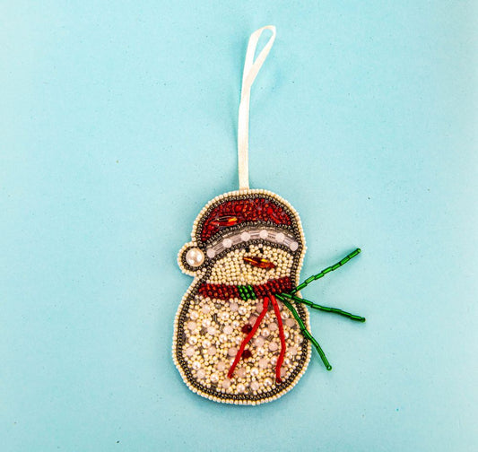 Beaded Ornament - Snowman