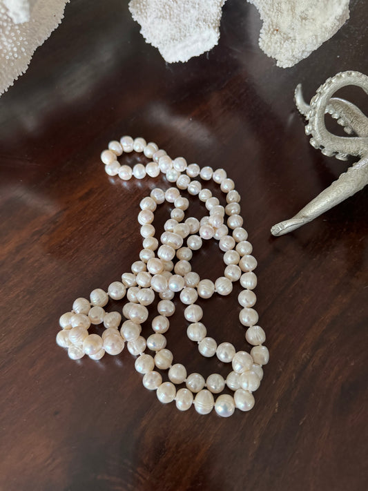 Natural White Fresh Water Pearl Necklace