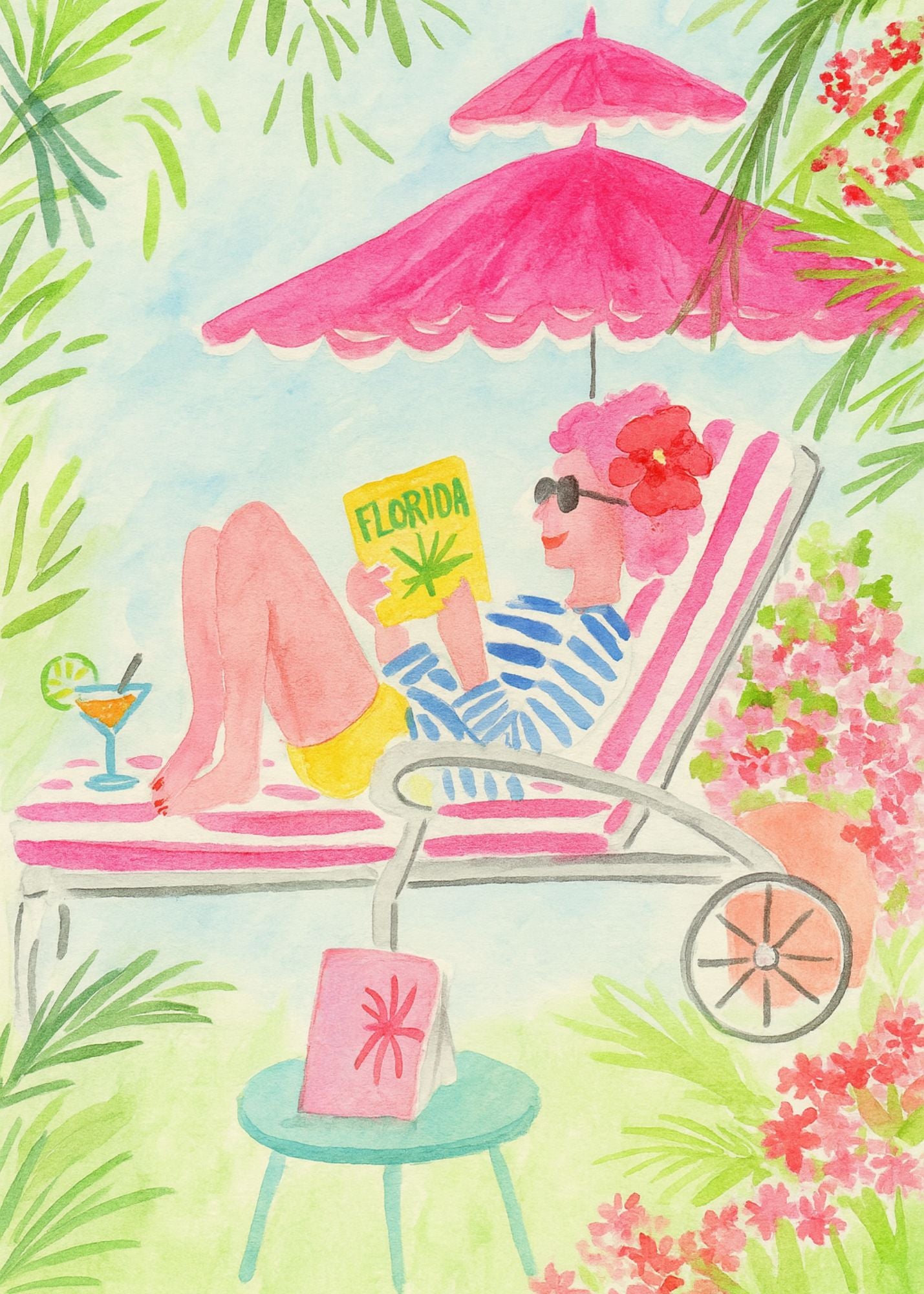 Lady in Lounger Print