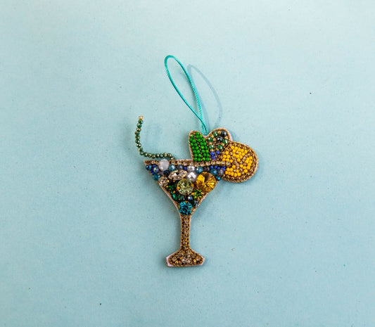 Beaded Ornament - Martini