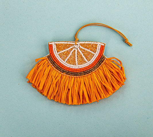 Beaded Ornament - Orange Slice