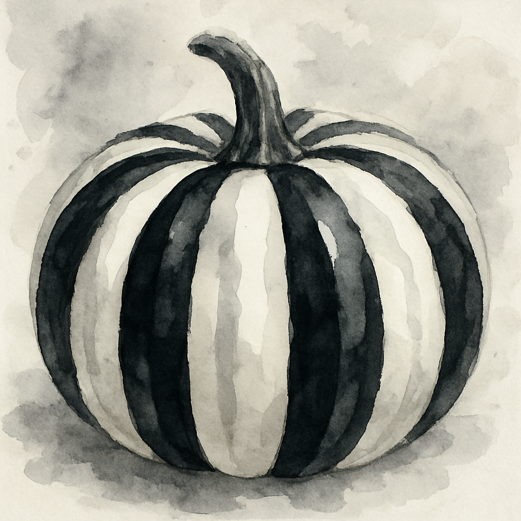 Black And White Pumpkin Print