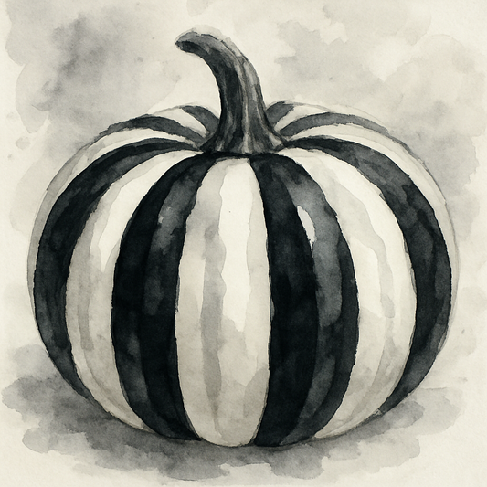 Black And White Pumpkin Print