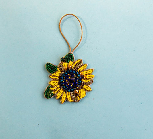 Beaded Ornament - Sunflower